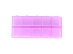 Caja De Armazenamento Plástico Roxa Com 10 Compartimentos Para Joias, Pérolas, Manualidades E Arte De Unhas