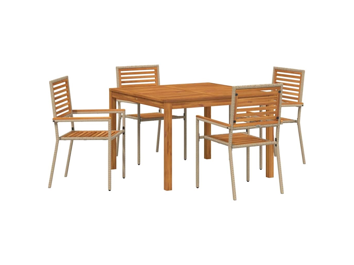 Conjunto de Jantar para Jardim 5 Pcs Bege MAISON EXCLUSIVE