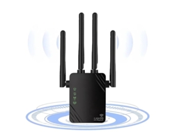 Extensor Wifi Banda Dupla De 1200 Mbps, Conexão Ethernet Yizhood (preto)