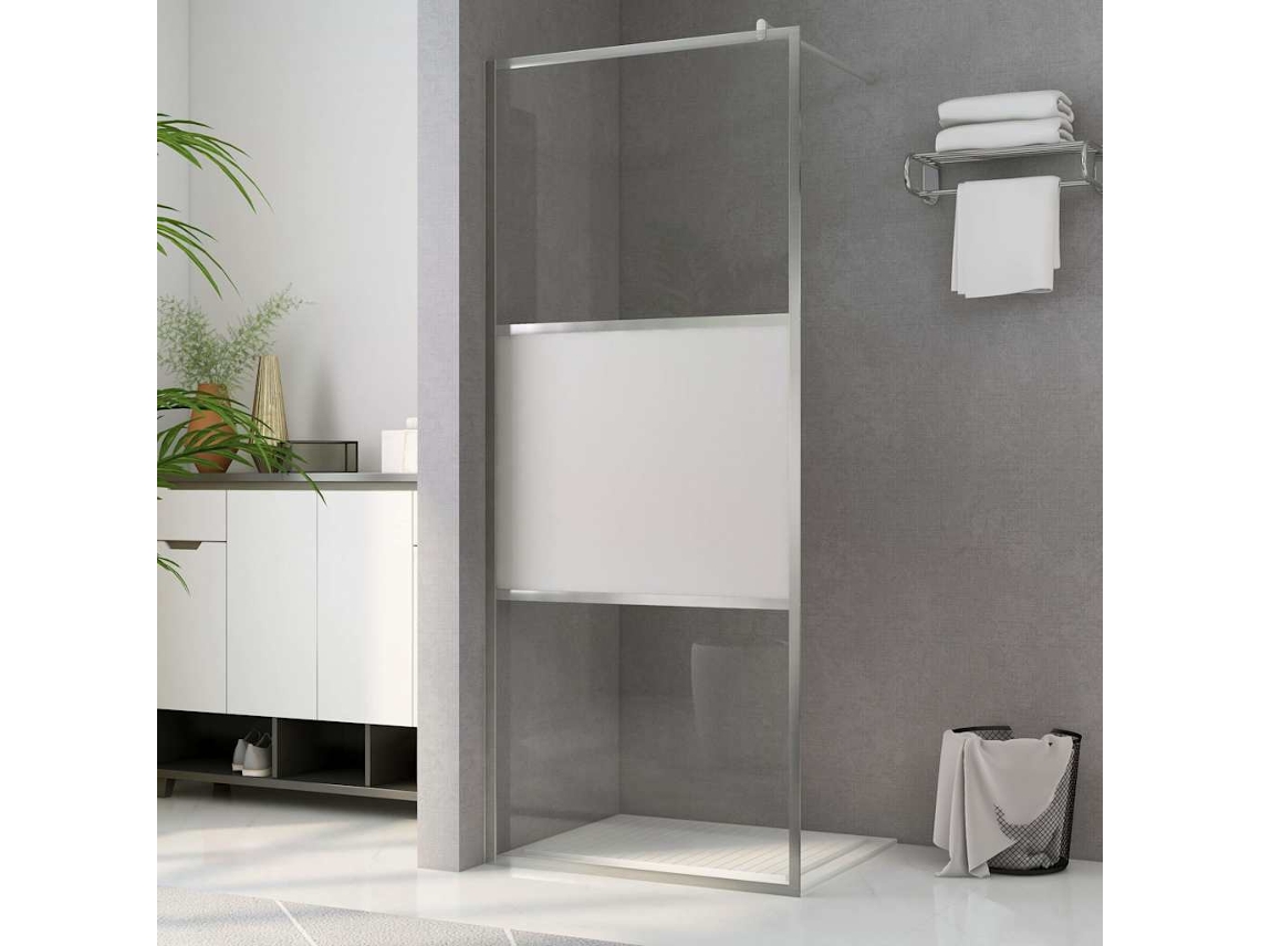 Vidaxl Divisória De Chuveiro 100x195 Cm Vidro Semiopaco Esg
