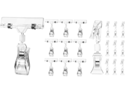 20-Transparent Rotating Clips Sinalização De Lojas, Fixação Dupla, Material Em Aço desativada E Ps, Leves E
