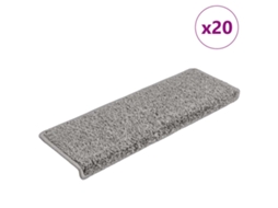 Vidaxl Tapetes De Escada 20 Peças 65x21x4 Cm Cinza Com Borda Retangular