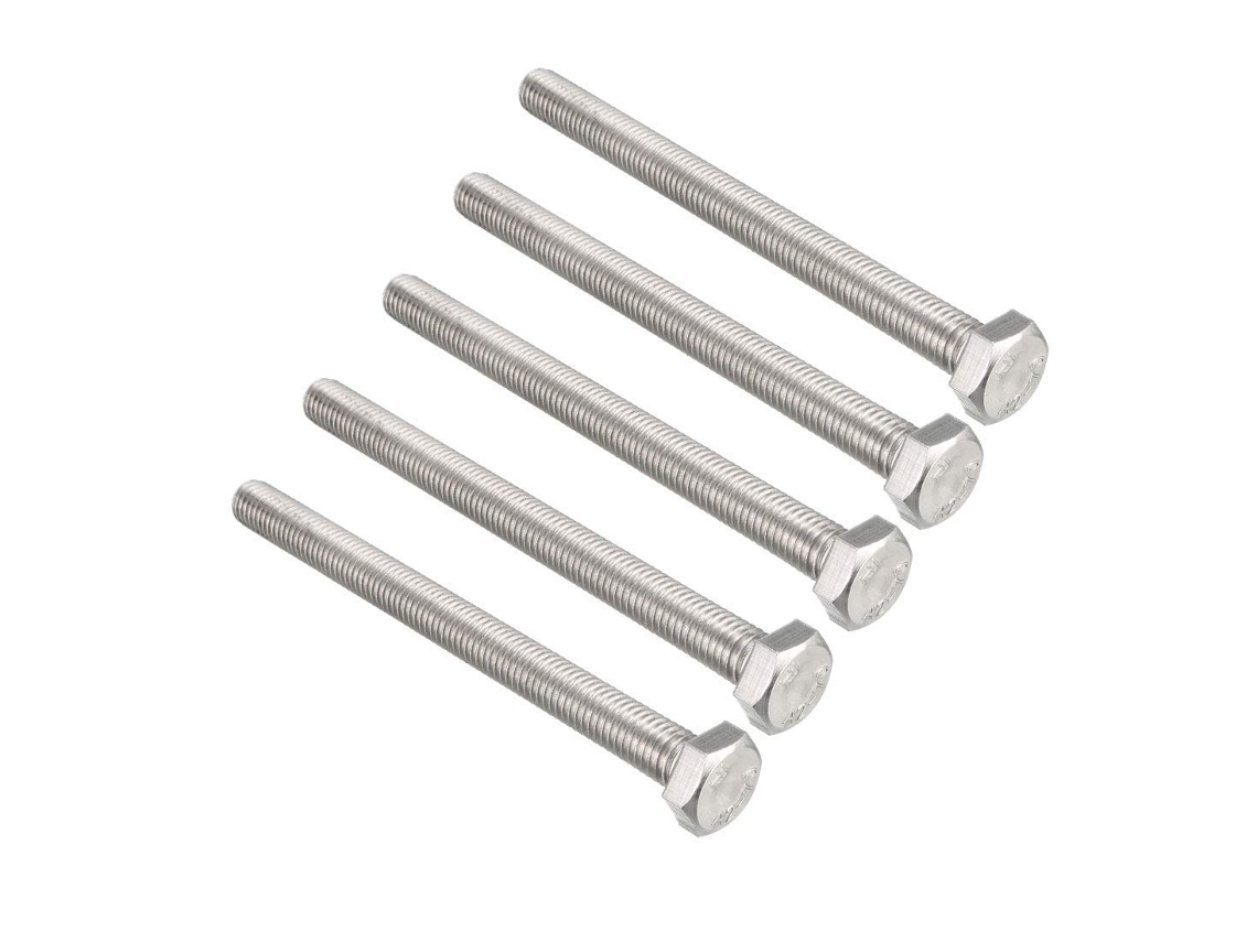 Parafusos Sextavados M8 De 100 Mm Em Aço Inoxidável 304, Packe Com 5