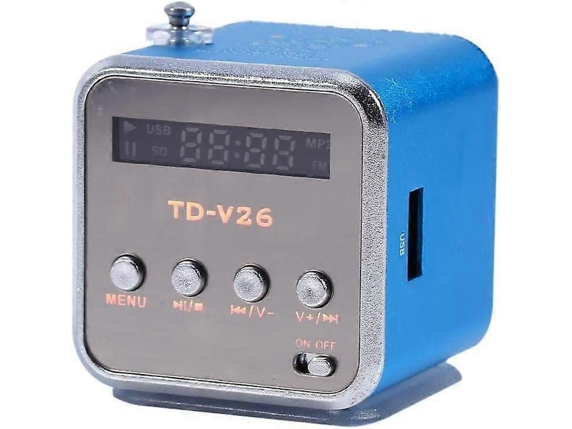 Mini alto-falante estéreo portátil com rádio FM, leitor de música e cartão TAISHENGDA
