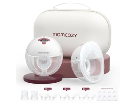 M5 Bomba Tira Leite Elétrica, Portátil E Hands Free Dupla, Flange Com Dupla Vedação, 3 Modos E 9 Níveis, 24 Mm Momcozy (2 Unidades, Vermelho)