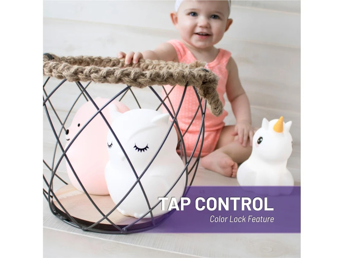Lâmpada Infantil Silicone Yizhood Fofa Bebês Luz Noturna Branco