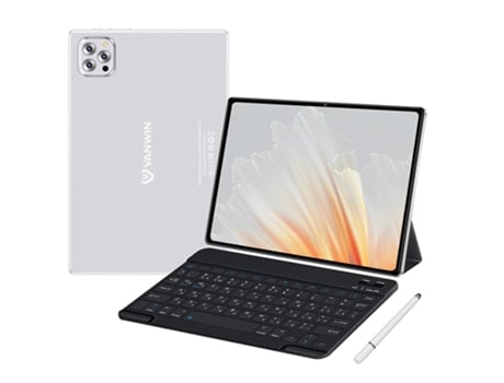 Tablet Wuxian V62 Teclado Bluetooth Capa de Couro Auriculares Caneta Stylus 10.1'' 64 Gb 4 Gb Ram Wi-Fi4G Branco