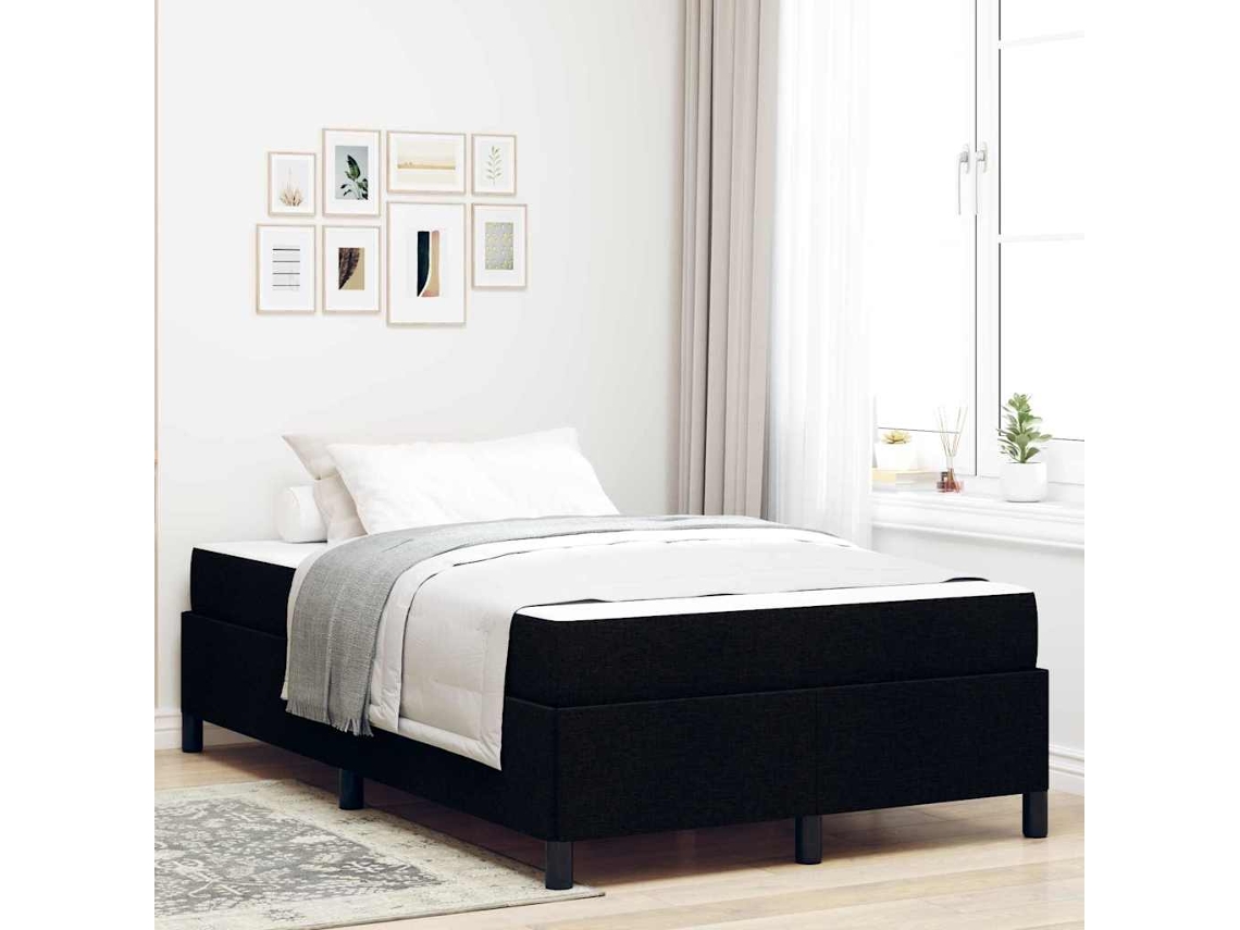 Vidaxl Cama Box Preto 120 X 200 Cm Tecido