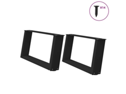 Vidaxl Pés Para Mesa De Centro Em Formato De U, 2 Peças, Preto, 70x(30-31) Cm, Aço
