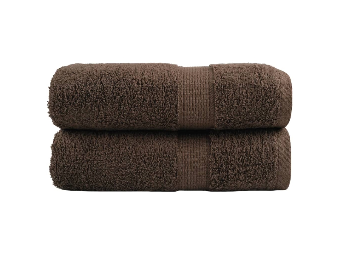 Vidaxl Toalhas De Rosto Premium Solund 2 Unidades Marrom 30x30 Cm 600 G/m²