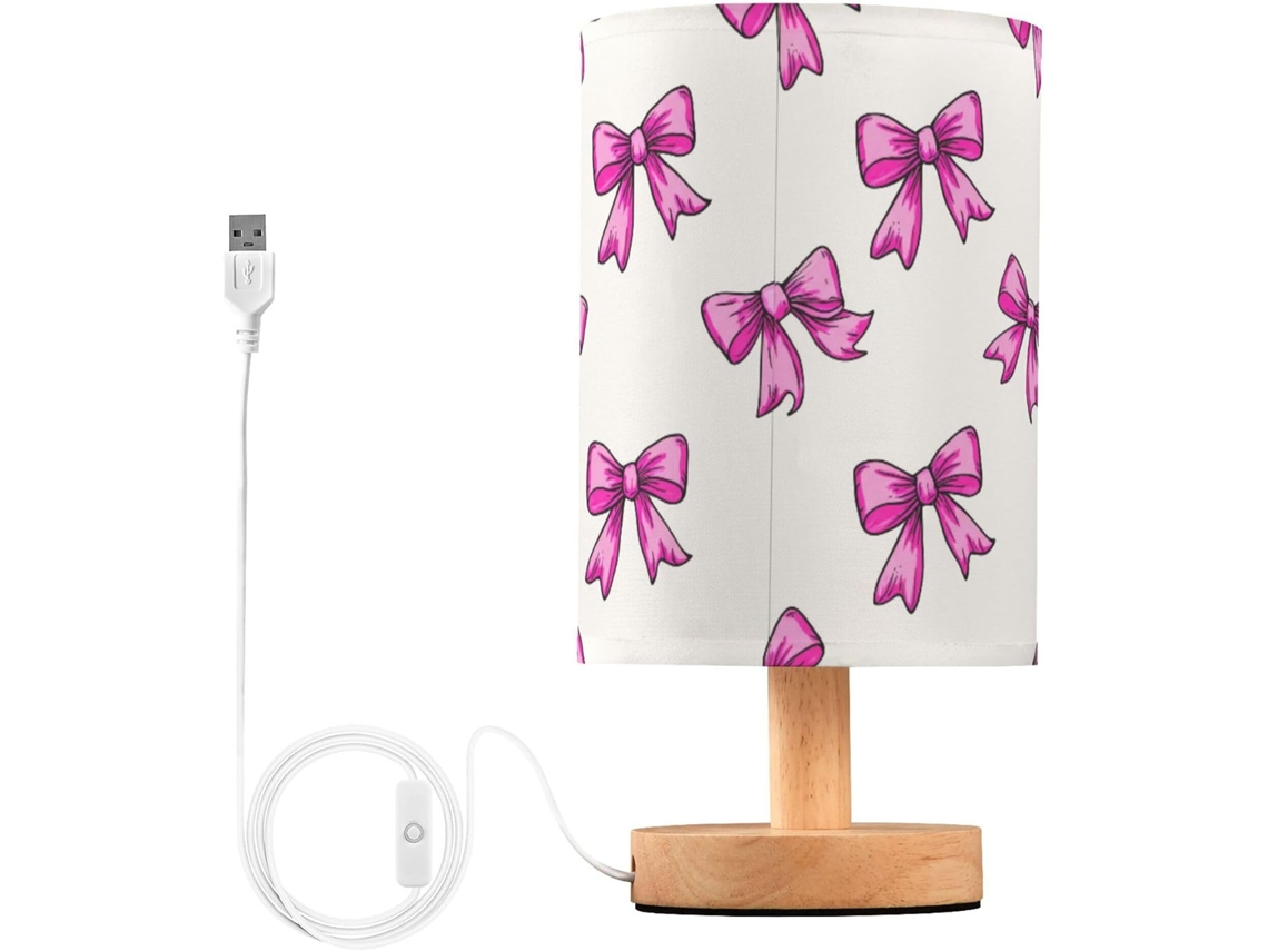 Abajur De Cabeceira Bows Com Porta Usb, Sem Necessidade De Lâmpada, Luz Led Quente Para Quarto, Sala De Estar