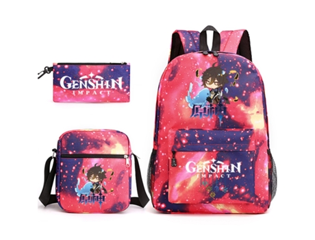 Mochila KOHREE Estudantil Yuanshen Conjunto de Três Peças