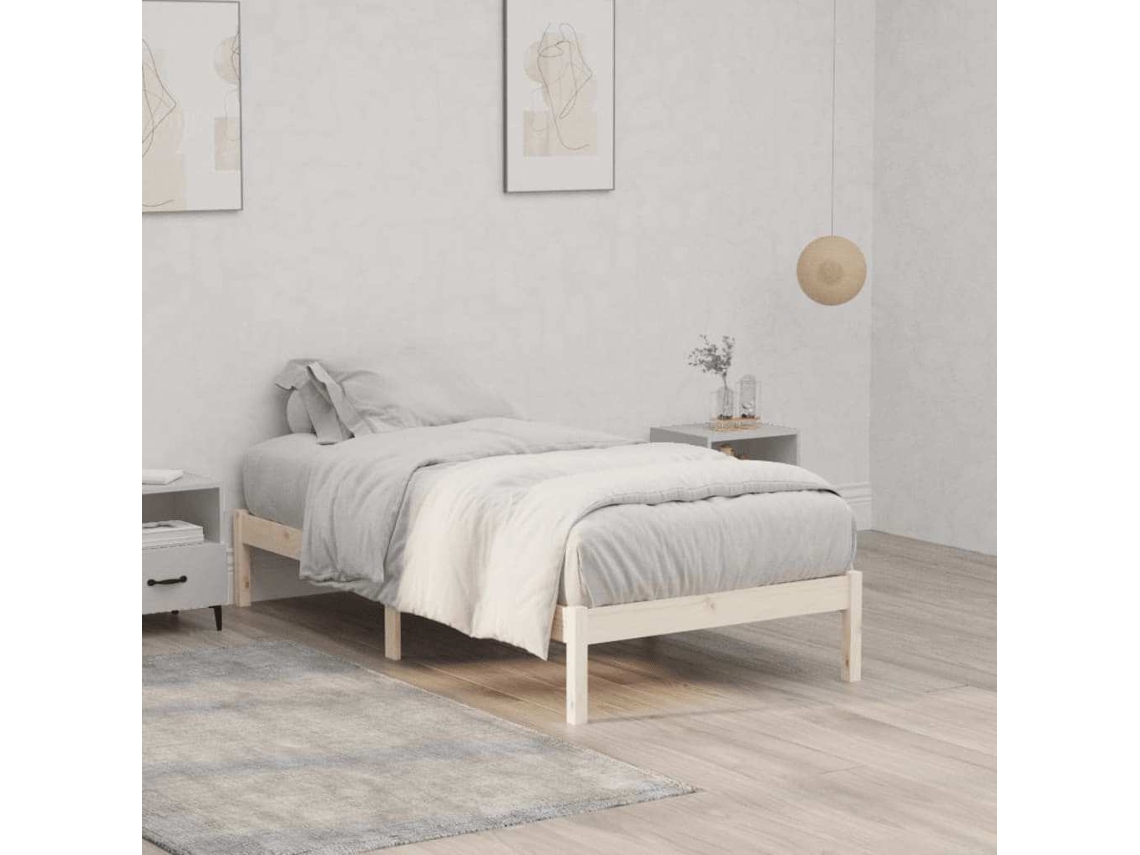 Vidaxl Cama Sem Colchão 100x190 Cm Twin Madeira De Pinho Maciça