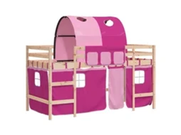 Cama Alta para Criança com Túnel 80x200 cm Pinho Maciço Rosa MAISON EXCLUSIVE