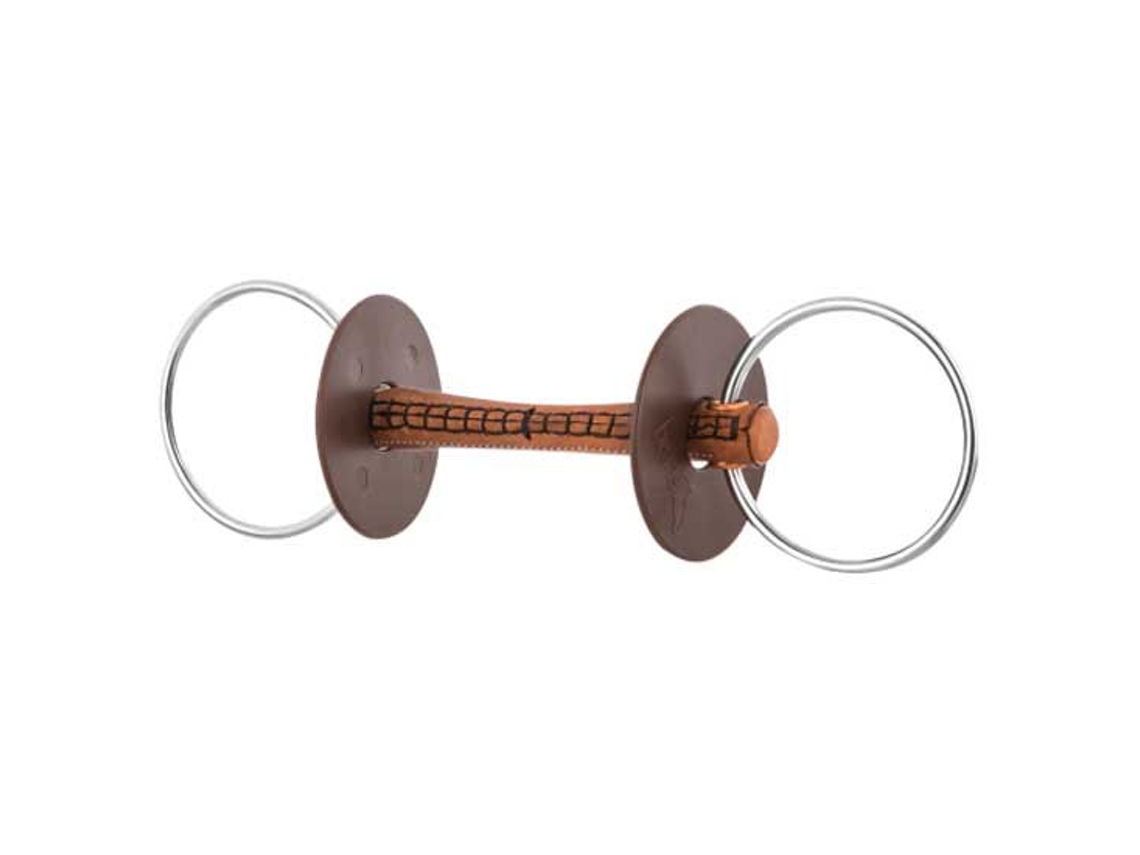 Leatherbastandard Hard Snaffle 7.5 Cm Mordeu Dourado 130 Mmberis