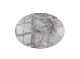 Tampo De Mesa Redondo Espelharte (90 Cm - Padrão De Mármore Natural - Cinza)