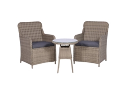 Conjunto Bistrô Com Almofadões 3 Pcs Vime Pe Castanho Dkd Home Decor