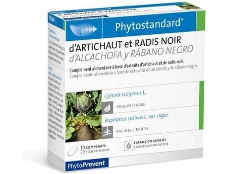30 comprimidos de rabanete preto e alcachofra Phytostandard