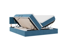 Cama de Armazenamento Led com Colchão MAISON EXCLUSIVE Azul Escuro 200 X 200 cm