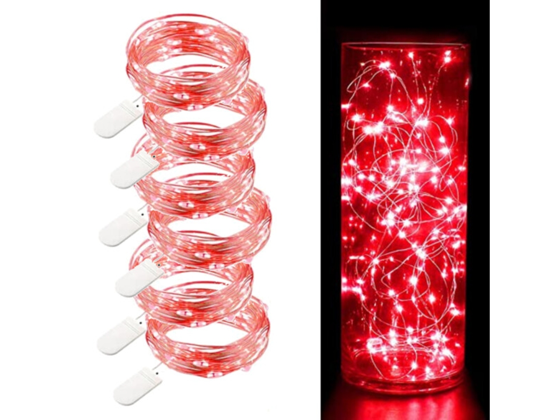 Conjunto De Luzes Led, 6 Unidades, Alimentação Por Bateria, Para Decoração E Utilização Em Diferentes Ambientes