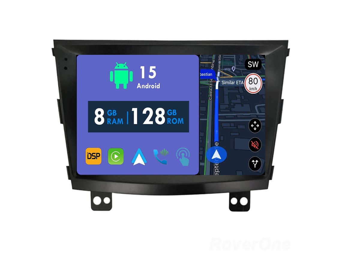 Auto Rádio Carro Bluetooth Autoradio 8GB RAM 128G ROM CarPlay Navegação GPS Ecrã Táctil RoverOne para SsangYong Tivolan Tivoli 2014-2017  