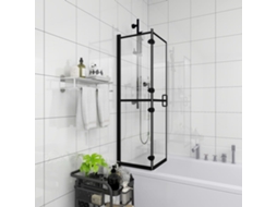 Vidaxl Divisória De Chuveiro Dobrável Esg 100x140 Cm Preto