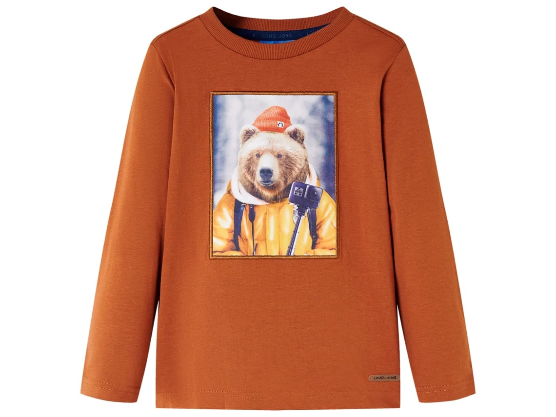 T-shirt De Manga Comprida Para Criança Laranja-queimado 128