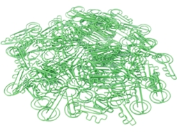 100 unidades de alfinetes verdes em formato de chave, alfinetes portáteis e alfinetes em branco para marcadores de livros.