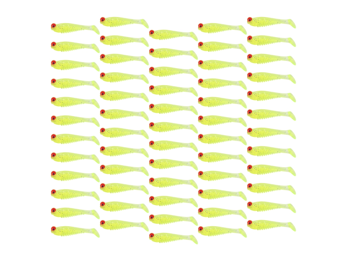 Isca Artificial Silicone Lures Paddle Tail 50pcs Verde
