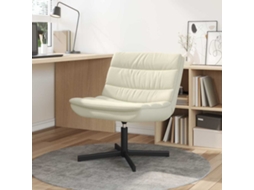 Vidaxl Cadeira Giratória Creme 63 X 75 X 76 Cm Couro Sintético