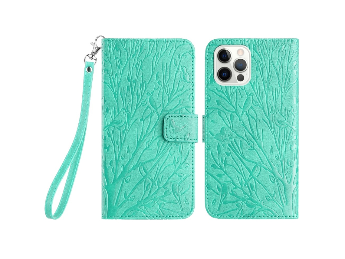 Capa Para Iphone 15 Pro Pele Sintética Verde