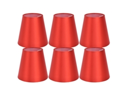 2026 6pcs Abat jour E14 Tissu para Lâmpada de Mesa Plafonária Quarto Sala Vermelho Intenso Px150