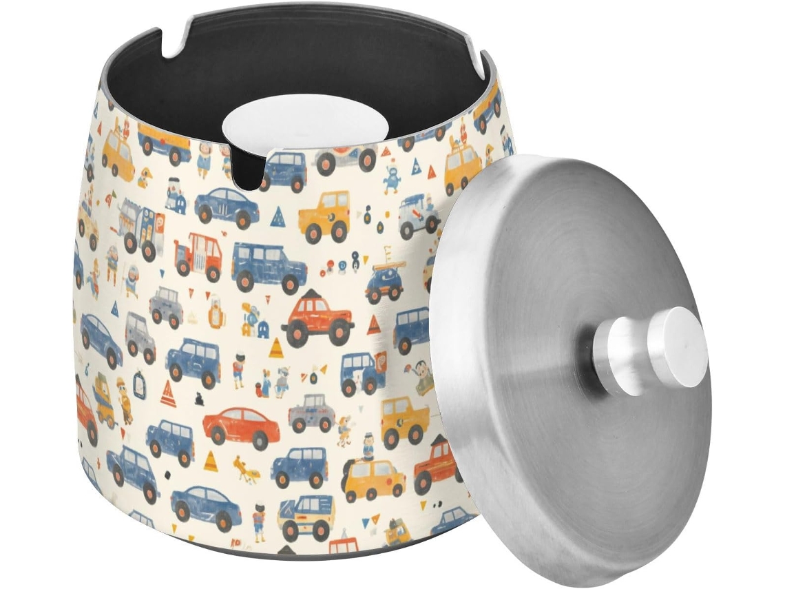 Cinzeiro Em Miniatura Da Coleção Cartoon Cars, Sem Fumaça, Com Tampa, Ideal Para Casa, Escritório