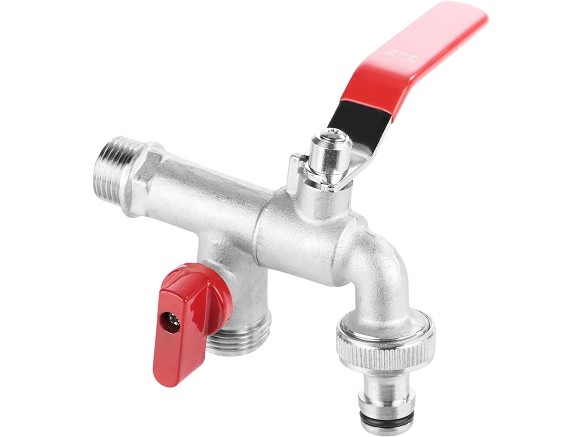 Torneira Externa Com Válvula Dupla De 90 Graus, Latão 1/2",