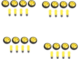 Conjunto de 16 Rodas de Plástico para Carro Robô com Motor de Engrenagem DC 3-6V SFUSHOS