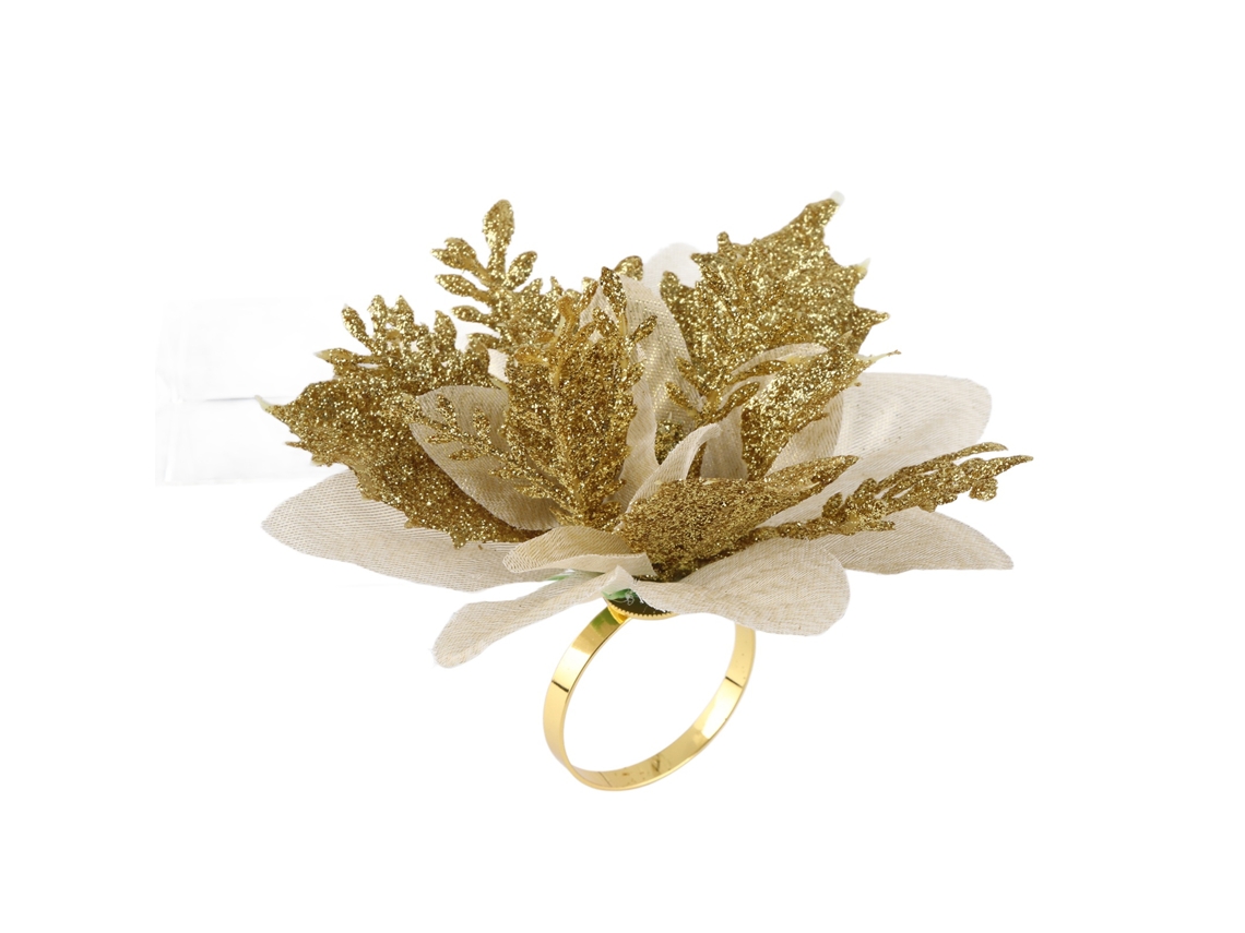 Laxiscreed Anel De Guardanapo Com Flor De Natal Em Tecido Para Decoração Festiva E Elegante