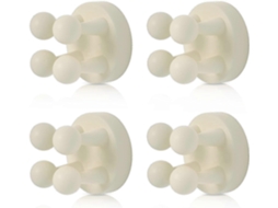 Suporte Escova Dentes Parede Autoadesivo Gancho Silicone 4 Unidades Banheiro