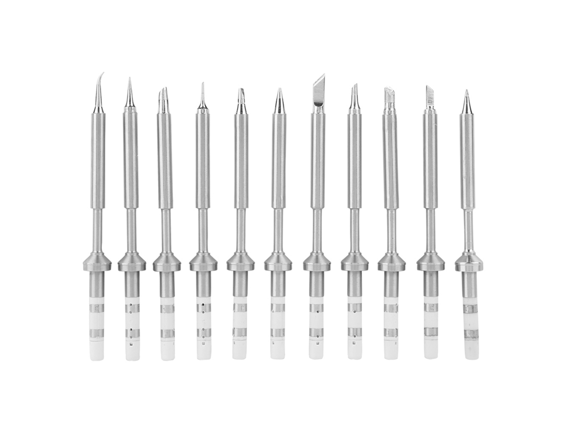 Mini pontas de solda em aço inoxidável para ferro de soldar TS100 (conjunto de 11 peças)