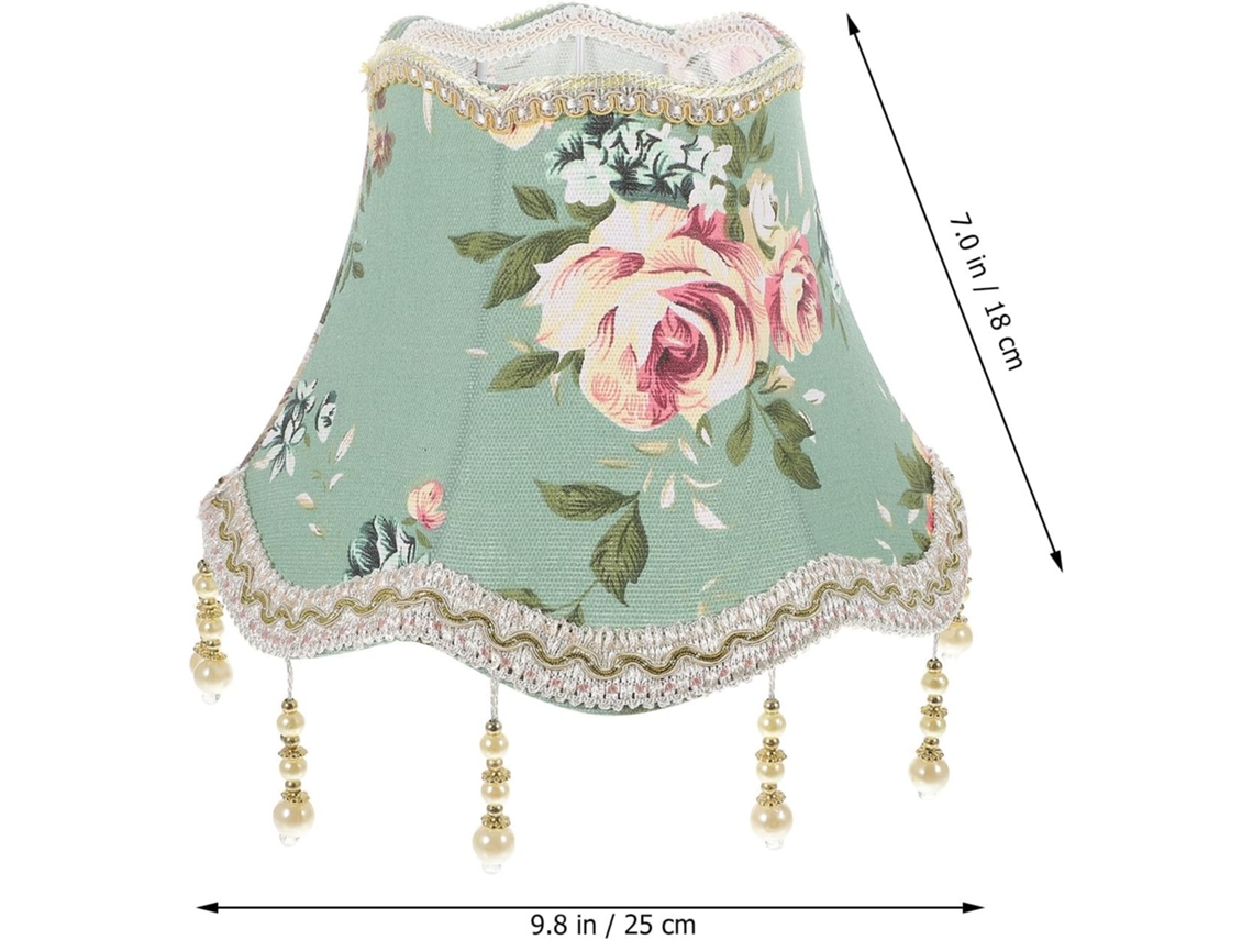 Abajur E27 Em Tecido Com Padrão Jacquard Verde