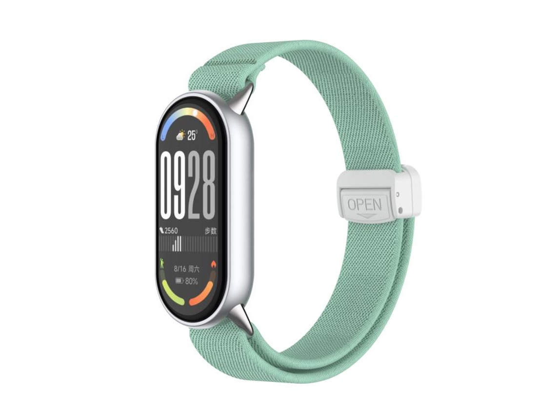 Bracelete para Xiaomi Smart Band 10/9/8 Nylon Elástico com Cabeça de Metal e Fivela Magnética Azul Marinho XIAOMOYU