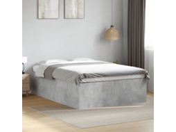 Vidaxl Estrutura De Cama 135x190 Cm Derivados De Madeira Cinza Cimento