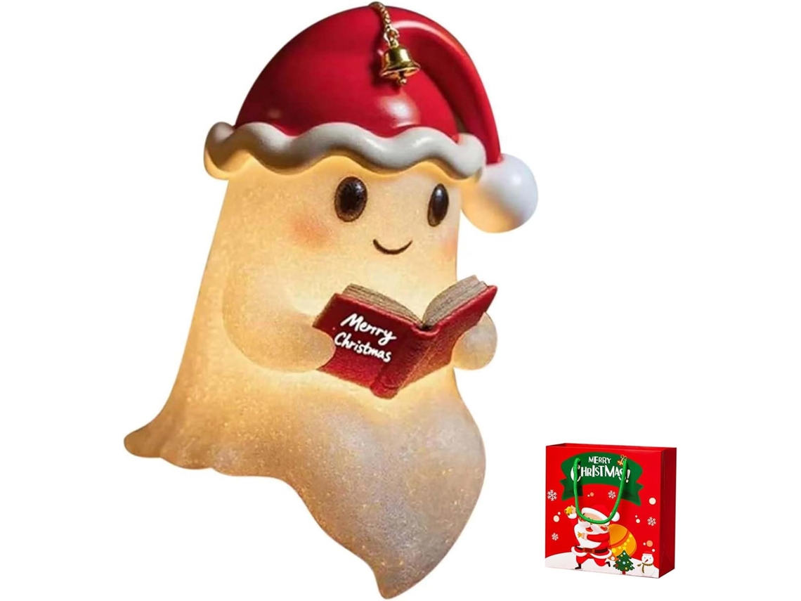 Luminária Noturna Fantasma, Adorável Luminária De Leitura Fantasma, Luminária Noturna Fantasma De Natal Com Chapéu Papai