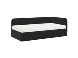 Estrutura de Cama de Canto com Colchão Preto e Veludo 90x190 cm MAISON EXCLUSIVE