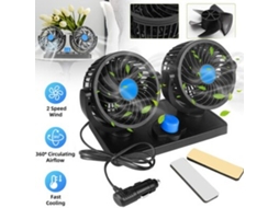 Ventilador De Carro Com Cabeça Dupla De 12 V, Portátil, Para Veículos E Caminhões, Com Rotação De 360°, Com Resfriamento Automático Zeuxo