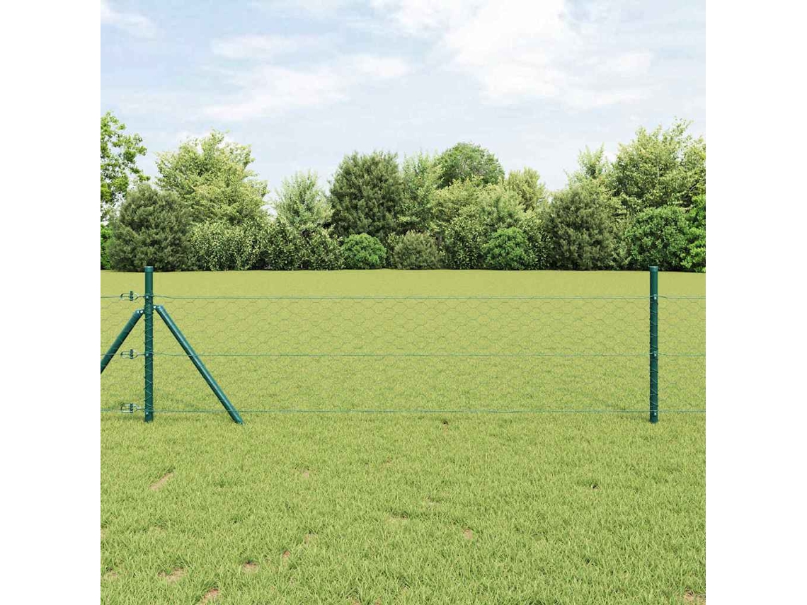 Vidaxl Fixação Para Cerca Hexagonal No Chão 25 X 1 M Verde Floresta