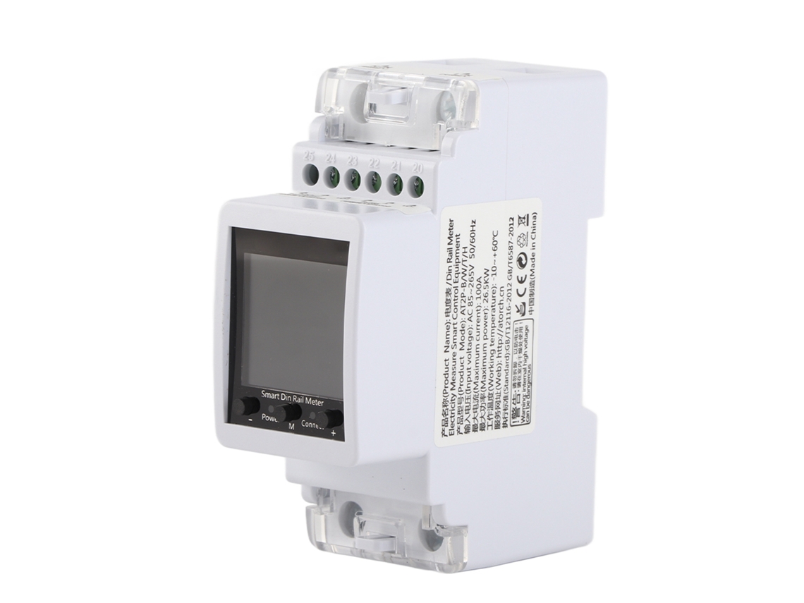 Medidor de energia elétrica monofásico Tuya Wifi com 3 tarifas e controle por aplicativo.