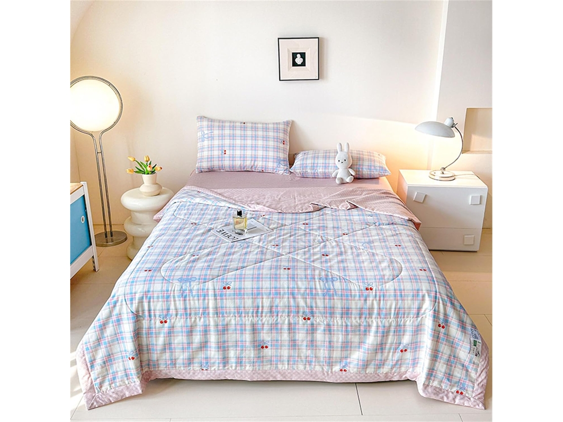 Colcha Acolchoada Fansu em Algodão Ideal para Ar Condicionado 100% Conjunto de Cama Sofá com Estampa Nórdica 1