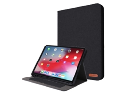 Capa Dobrável Com Porta-cartões E Textura De Tecido Para Ipad Air 13 2024, Preta