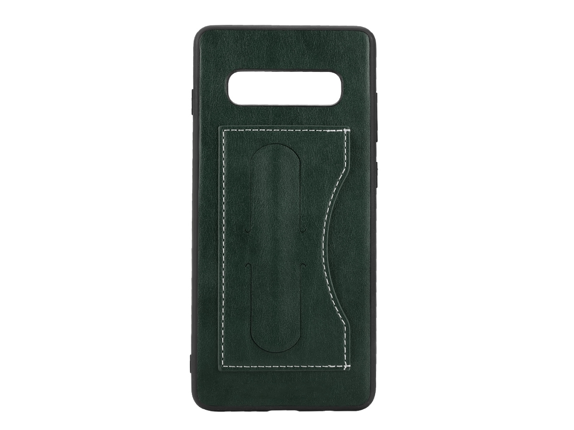 Capa Traseira LAXISCREED Samsung S10+ Verde com Suporte e Cartão
