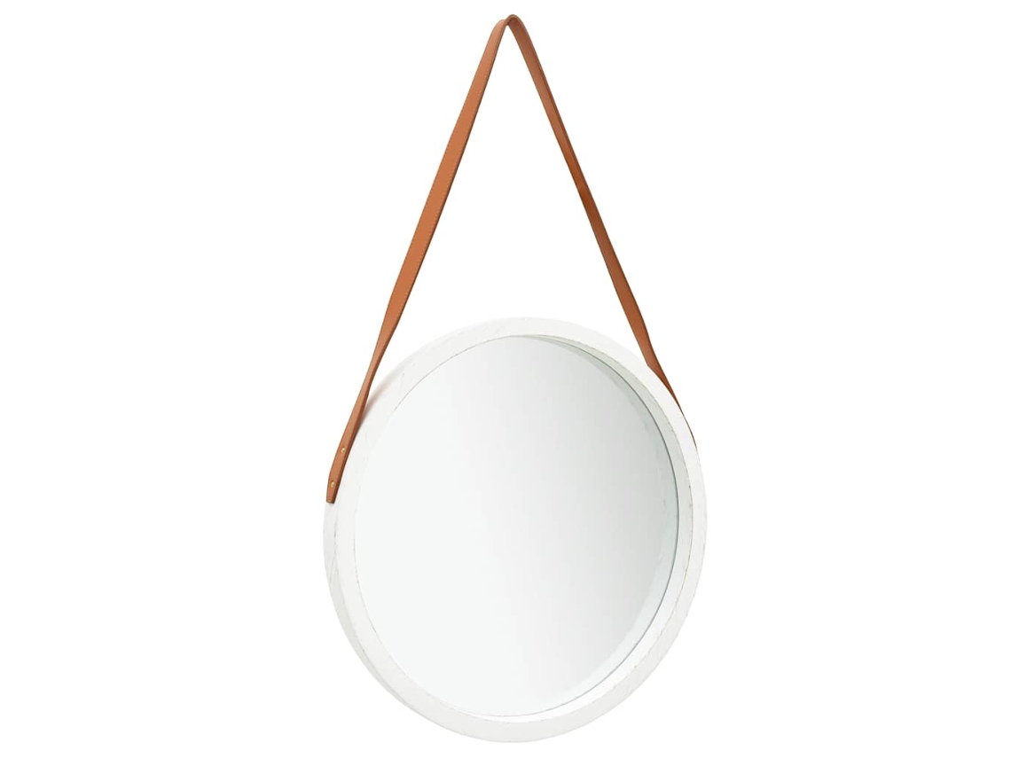 Vidaxl Espelho De Parede Com Alça 50 Cm Branco
